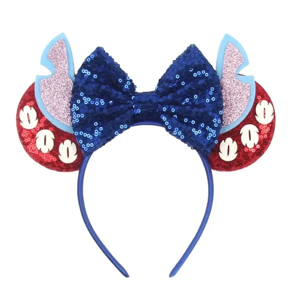 NEW NIP Lilo & Stitch Themed Sequined Disney Mickey Mouse Ears Headband Accesory